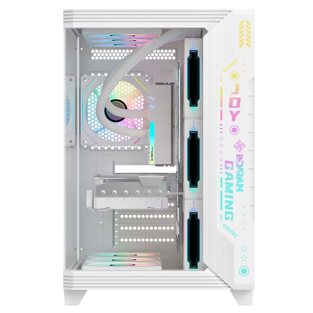 Daryun Joy Gaming Argb Ön Panel 7x Argb Fan Atx Beyaz Akvaryum Bilgisayar Kasası